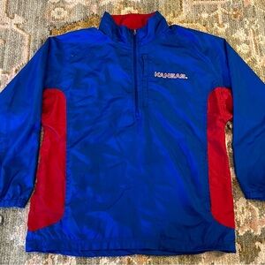 Kansas Jayhawks Genuine Stuff Full Zip Boys Windbreaker Large Blue